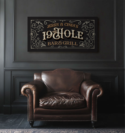 19th Hole Personalized Canvas