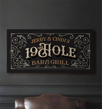 19th Hole Personalized Canvas